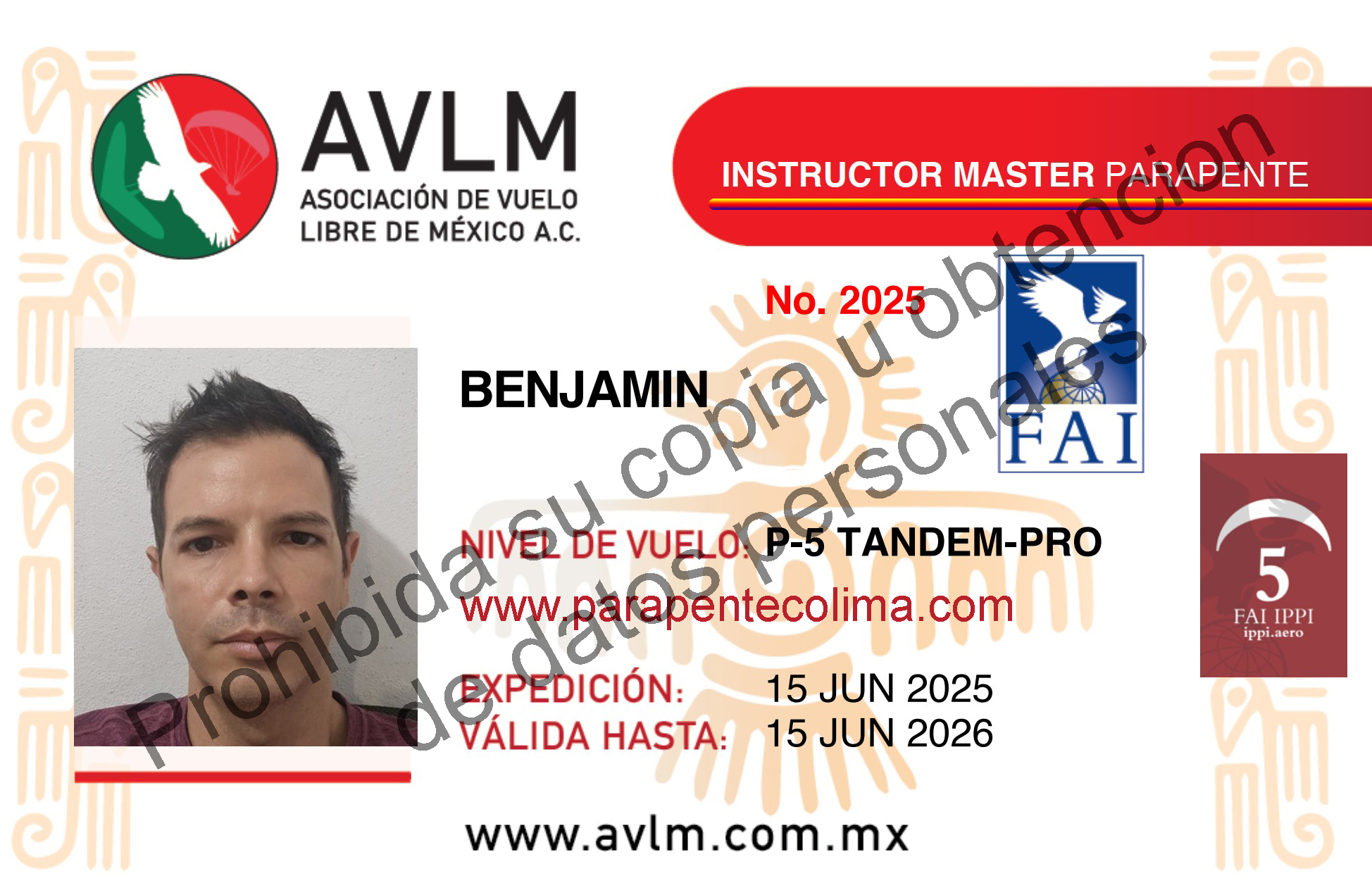 Licencia Parapente Instructor
